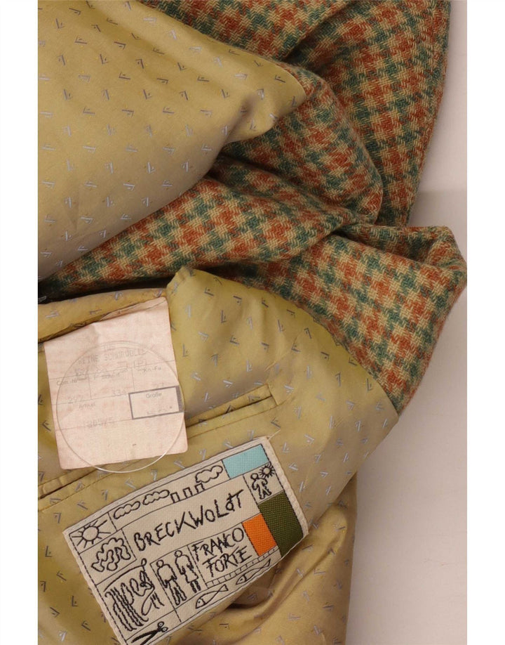 Giacca blazer vintage da uomo a 2 bottoni IT 52 XL lana pied de poule verde