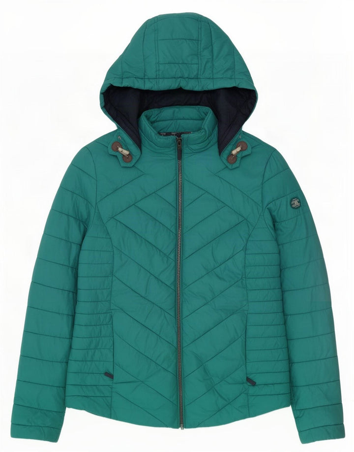 Giacca imbottita trapuntata con cappuccio da donna Barbour UK 14 blu medio in poliammide