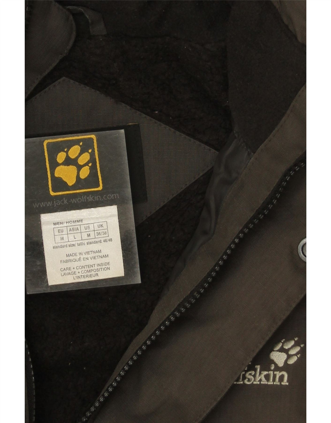 Giacca Parka Sherpa con cappuccio da uomo Jack Wolfskin UK 36/38 Grigio medio
