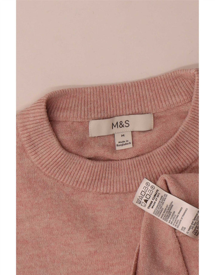 Maglione maglione girocollo da donna Marks & Spencer UK 14 Poliestere rosa medio