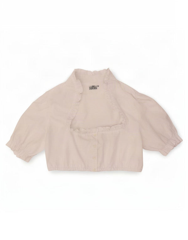 Top corto da donna Hess Frackmann IT 44 poliestere bianco medio