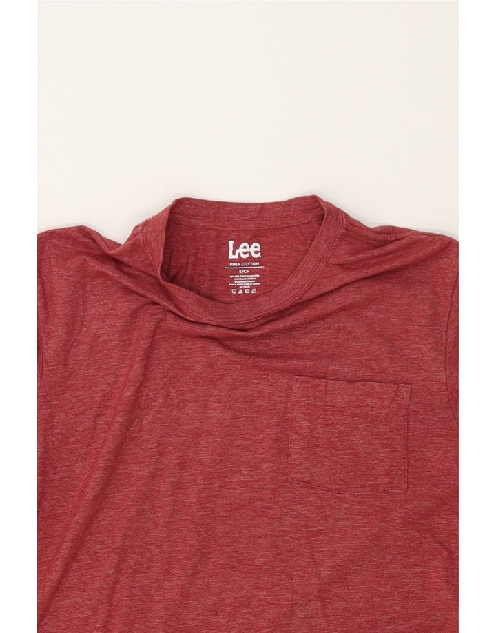 LEE Mens T-Shirt Top Small Red Cotton Vintage Lee and Second-Hand Lee from Messina Hembry 