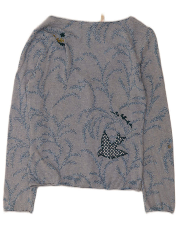 Maglione cardigan con motivo astratto da donna di White Stuff UK 10 piccolo blu