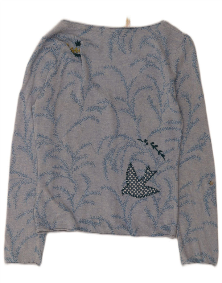 Maglione cardigan con motivo astratto da donna di White Stuff UK 10 piccolo blu