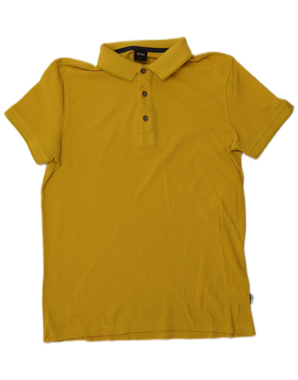 Polo HUGO BOSS da uomo slim fit piccola in cotone giallo