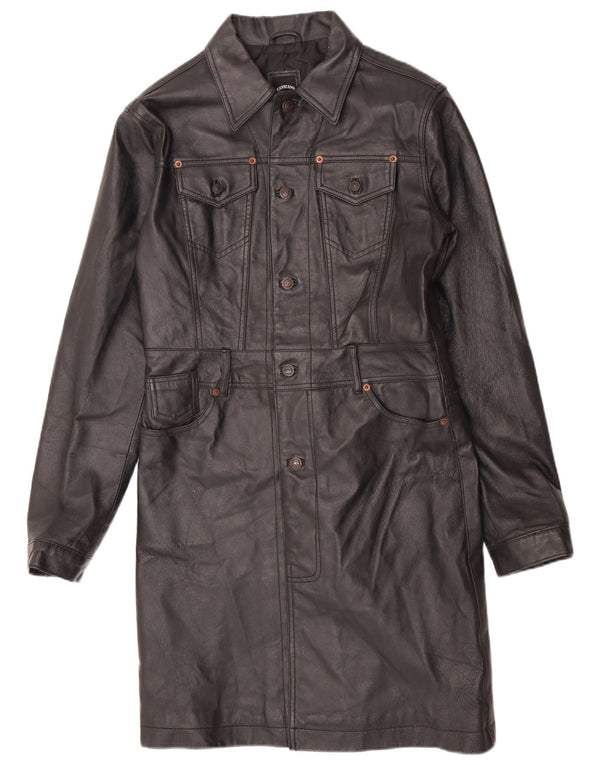 Trench in pelle da donna Phard UK 14 grande nero