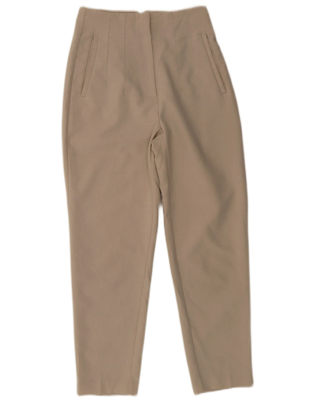 Pantaloni da abito affusolati da donna Zara piccoli W26 L27 poliestere beige