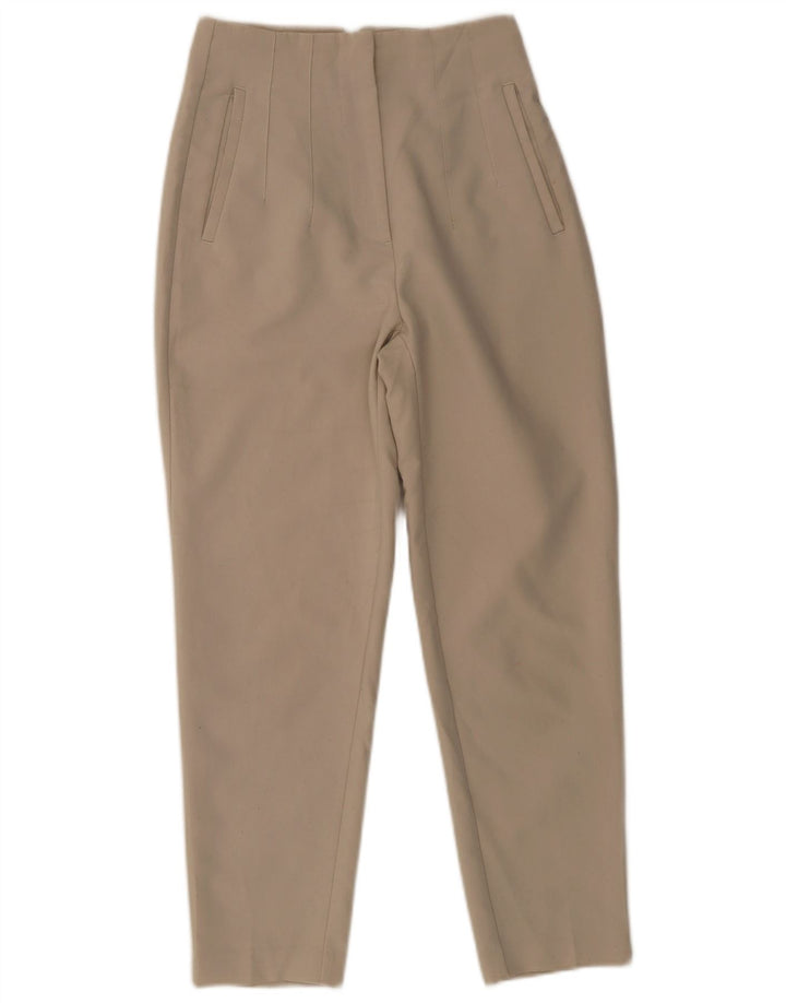 Pantaloni da abito affusolati da donna Zara piccoli W26 L27 poliestere beige