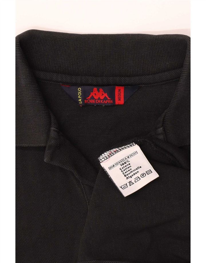 Polo Kappa Uomo Media Nera In Cotone