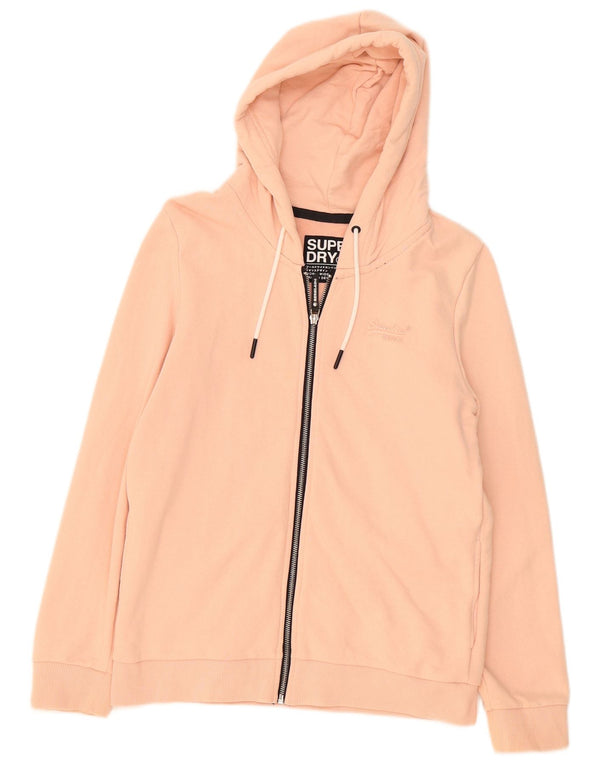 Maglione con cappuccio e zip da donna Superdry UK 10 piccolo cotone rosa