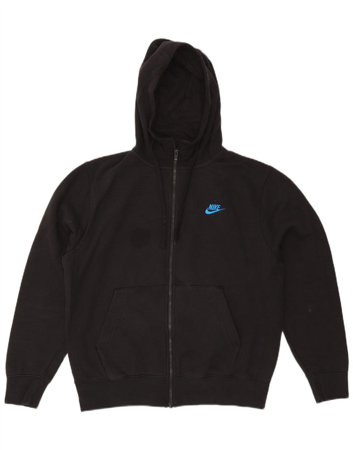 Felpa con cappuccio e zip Nike da uomo in cotone nero medio