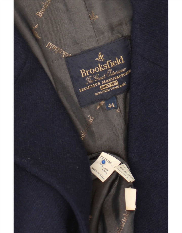 Giacca blazer da uomo a 2 bottoni con maniche a 3/4 Brooksfield IT 44 XS in lana blu navy