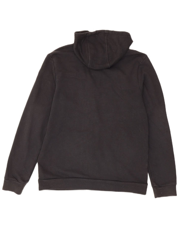 Maglione con cappuccio e zip da uomo Adidas in cotone color block medio nero