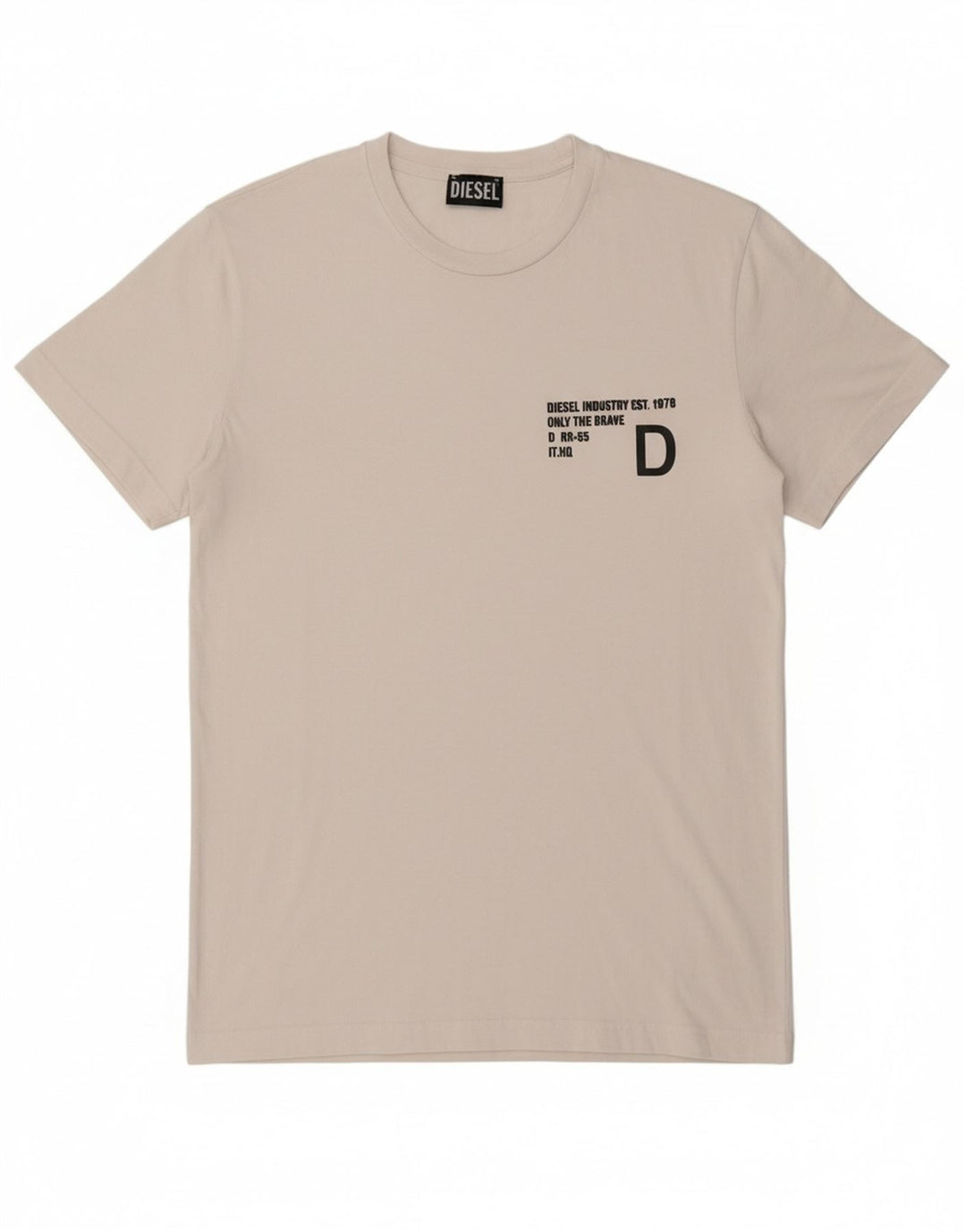 DIESEL Mens Graphic T-Shirt Top Medium White Cotton