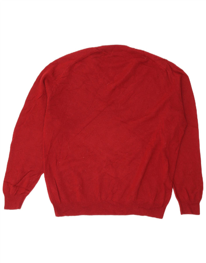Maglione da uomo con scollo a V Marks & Spencer in lana bordeaux media