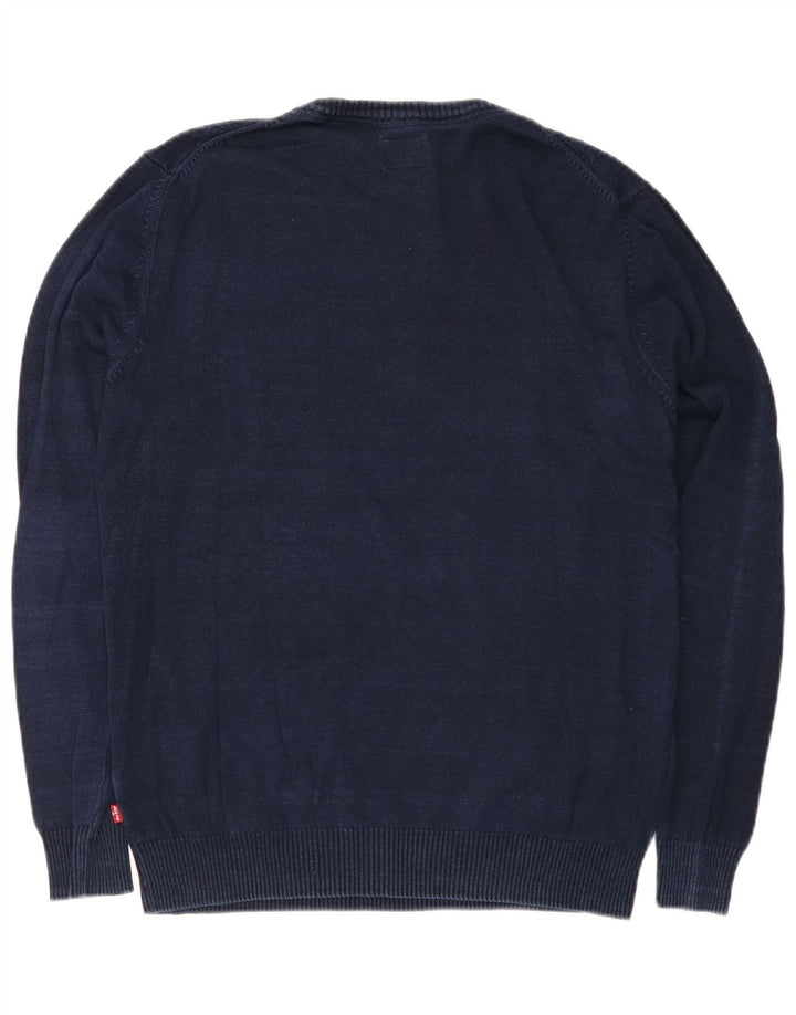 Maglione maglione girocollo da uomo Levi's in cotone blu navy medio