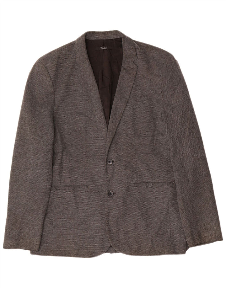 Giacca blazer da uomo a 2 bottoni Zara UK 42 XL poliestere grigio