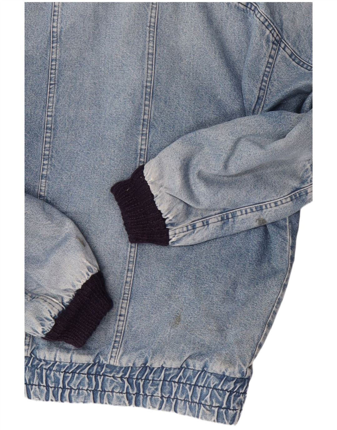 POP 84 Giacca da uomo in sherpa di jeans dal taglio ampio vintage UK 38 Cotone blu medio