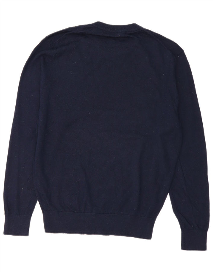 Maglione maglione girocollo da uomo Zara medio blu navy in acrilico
