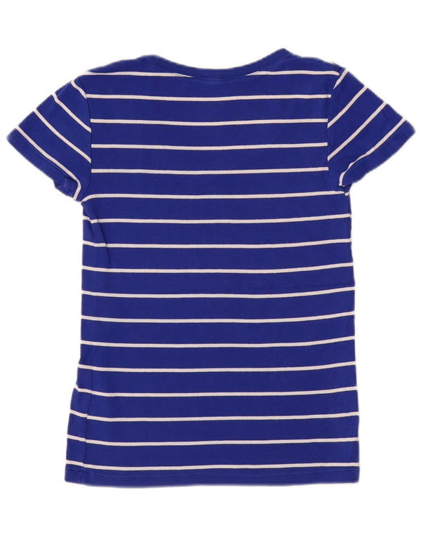 T-shirt da donna Ralph Lauren Top UK 12 cotone a righe blu medio