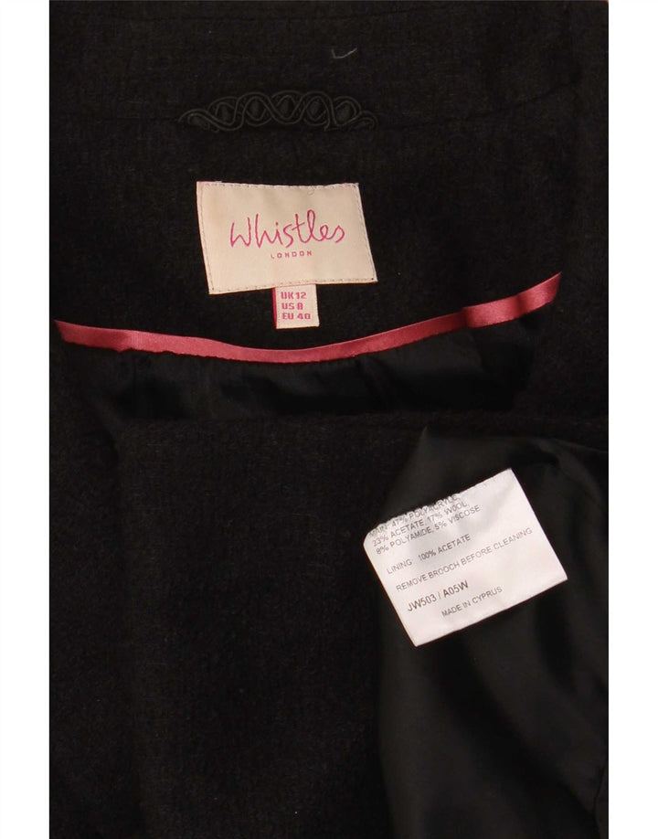 Giacca blazer da donna con maniche a 3/4 di Whistles UK 12 medio nero poliacrilico
