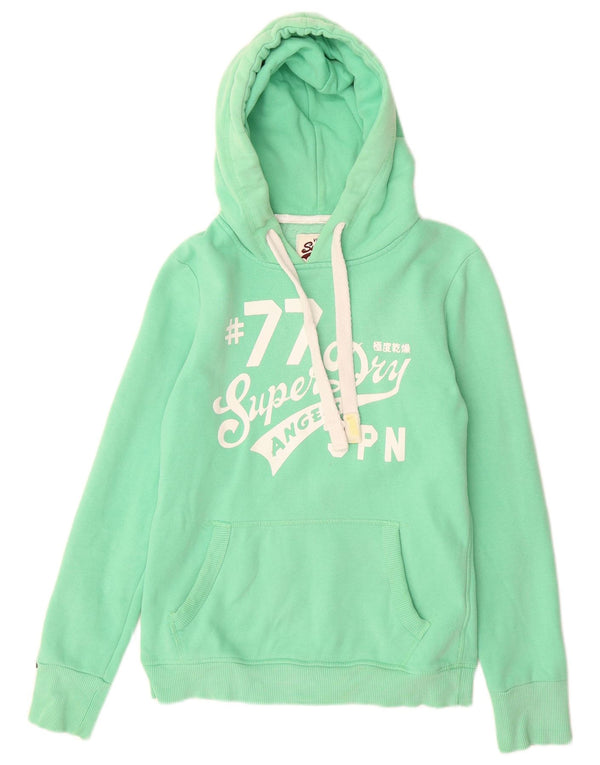 Felpa con cappuccio grafica da donna Superdry UK 10 Small Cotone verde