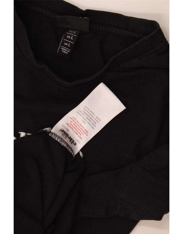 T-shirt da uomo slim fit Ellesse, taglia grande, in cotone nero