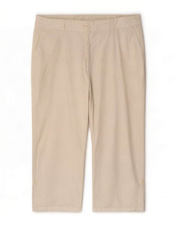 Pantaloni Capri dritti da donna Marks & Spencer UK 16 Large W40 L20 Bianco