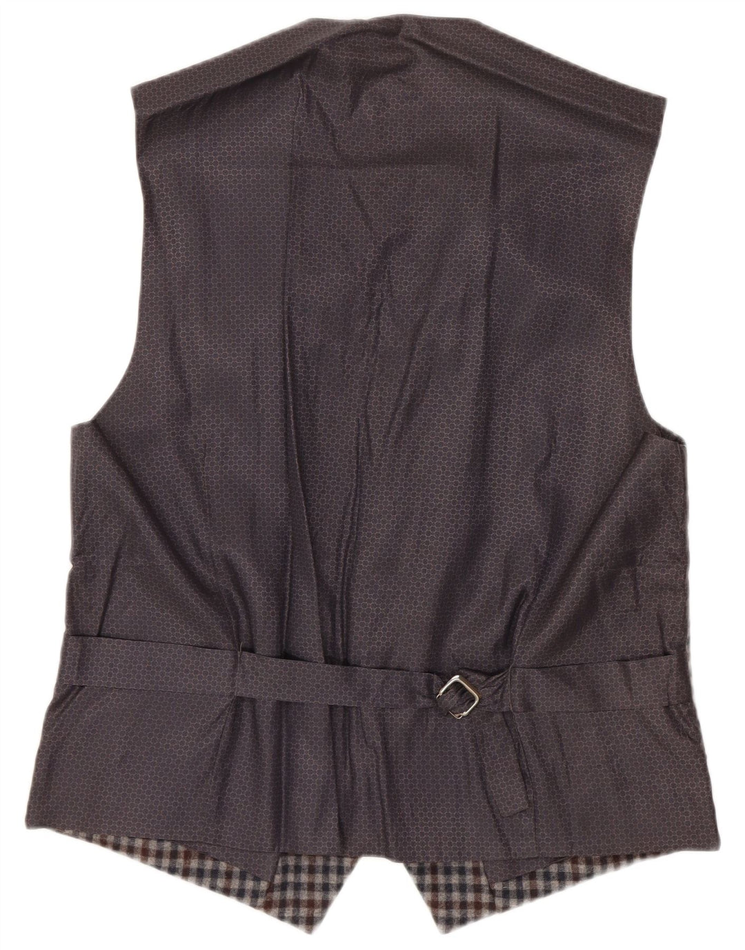 Gilet vintage da uomo IT 48 in lana a quadretti grigio medio