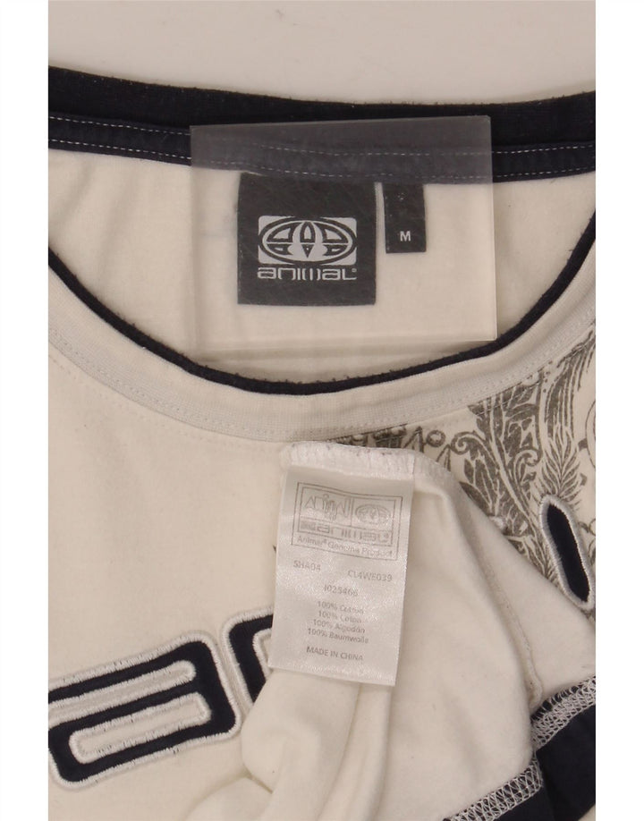 T-shirt grafica da uomo ANIMAL Top in cotone floreale bianco medio