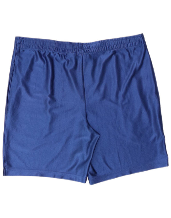 Pantaloncini sportivi vintage da uomo in poliestere blu medio