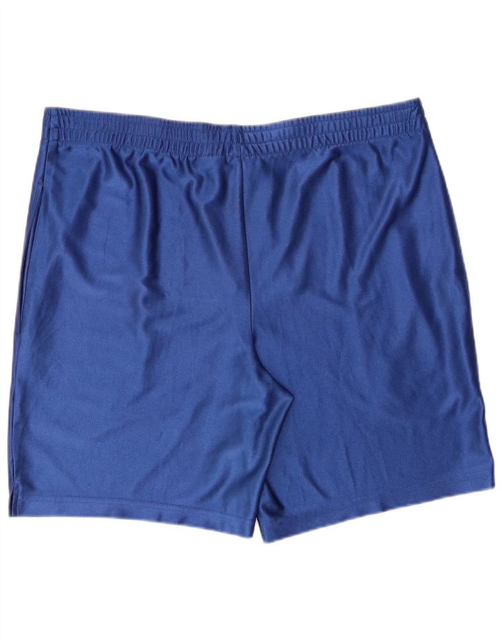 Pantaloncini sportivi vintage da uomo in poliestere blu medio