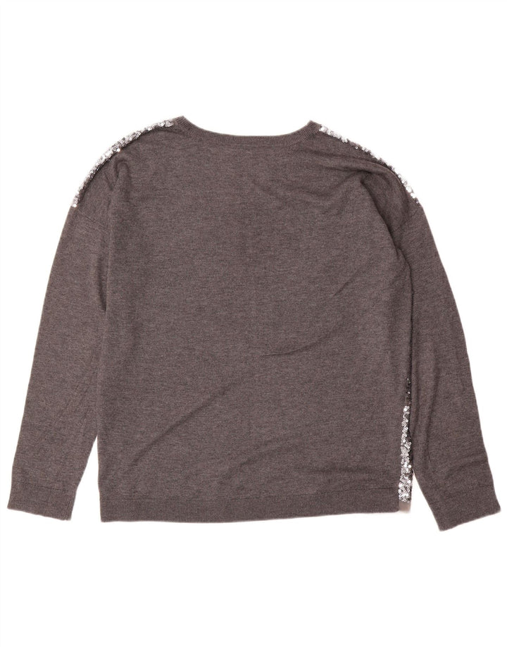 Maglione maglione girocollo oversize da donna Whistles UK 12 Grigio medio