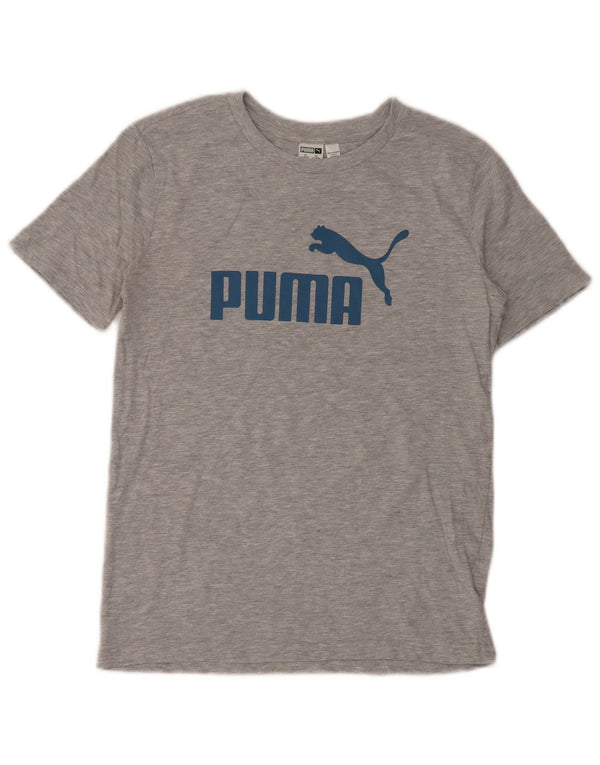 T-shirt grafica PUMA da bambino 13-14 anni, grande, in cotone grigio