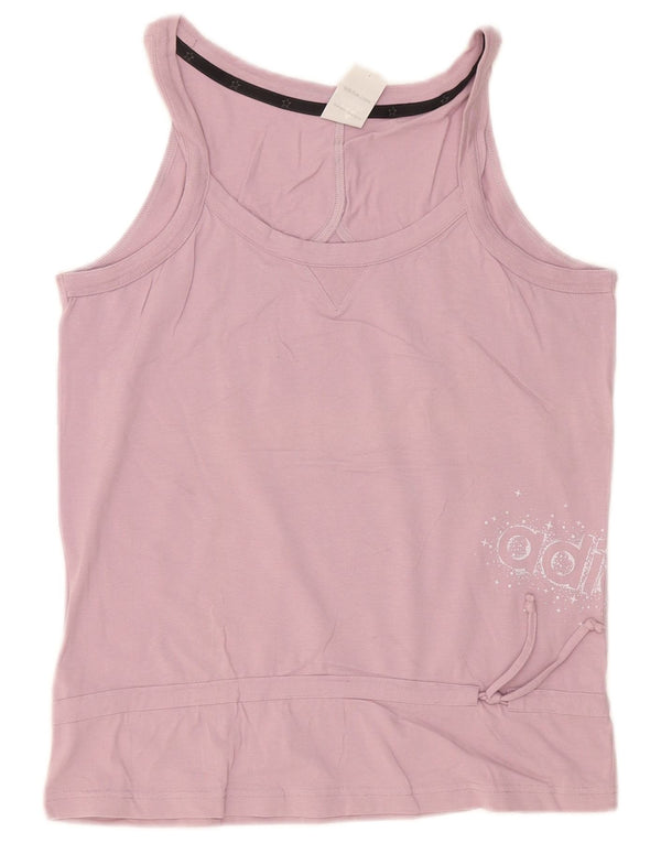 Canottiera grafica da donna Adidas UK 16 grande cotone viola