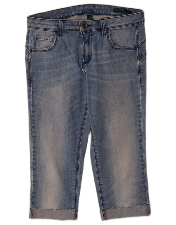Jeans skinny Capri da donna Benetton W28 L18 cotone blu