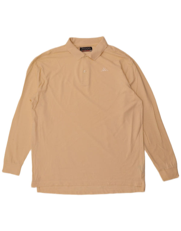 Polo Kappa Uomo Manica Lunga 2XL Cotone Beige
