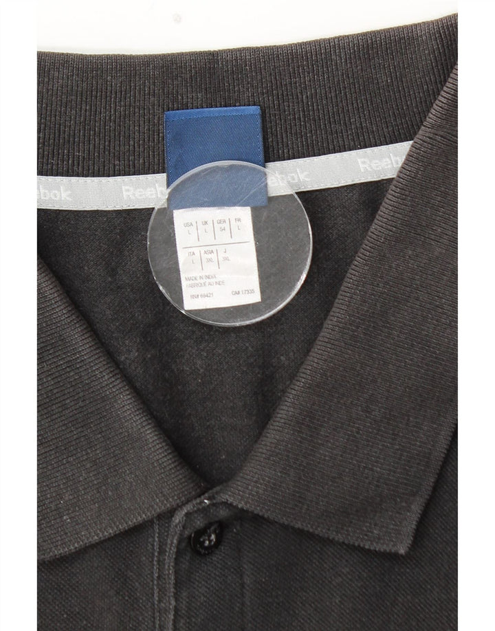 Polo REEBOK da uomo grande in cotone nero