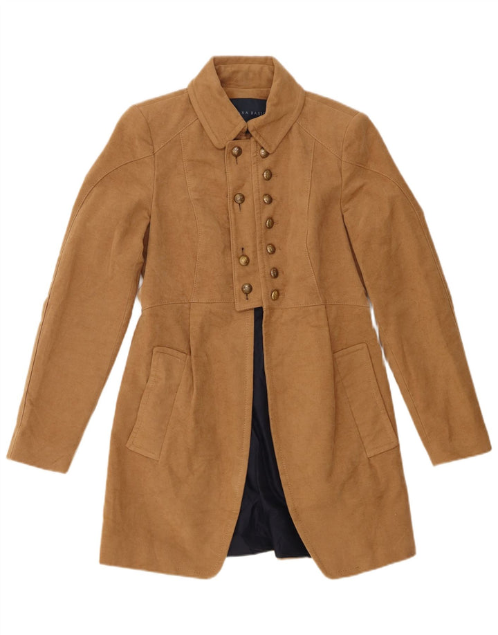 Cappotto doppiopetto da donna Zara UK 12 Cotone beige medio