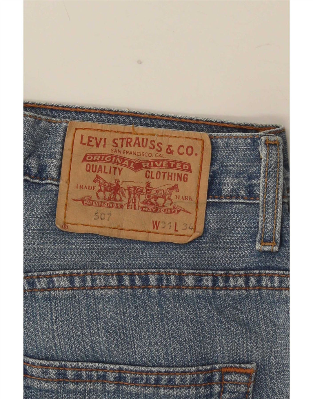 Levi's Uomo 507 Jeans Bootcut Slim W31 L34 Cotone Blu