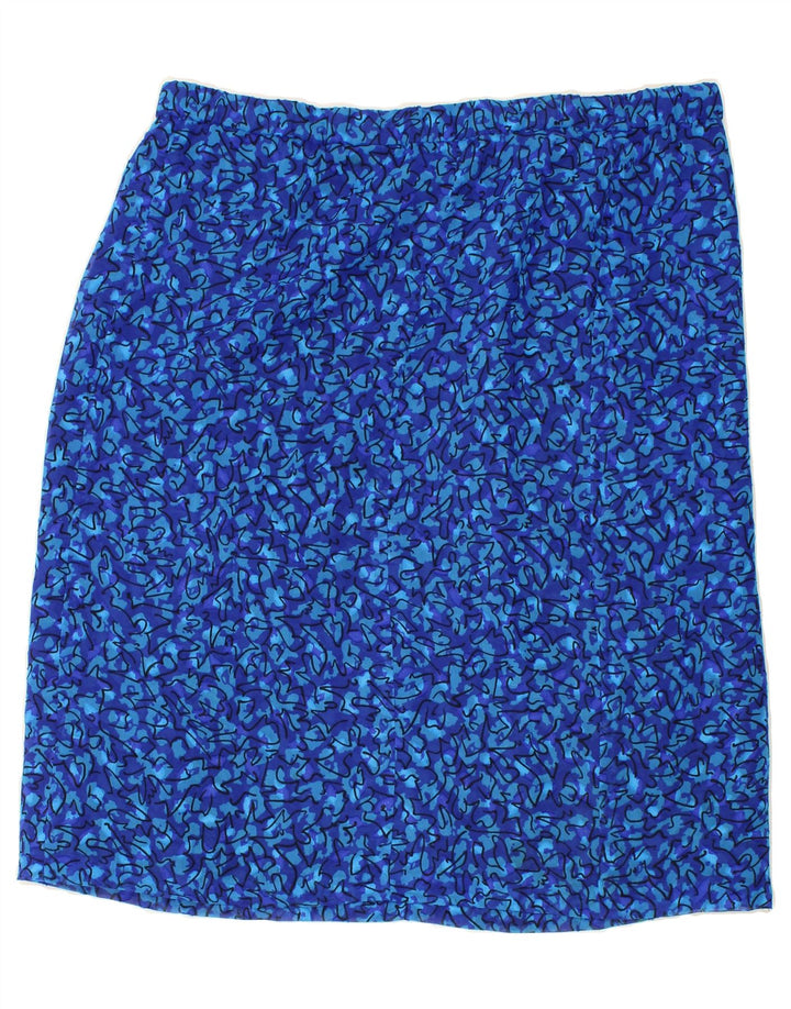 VINTAGE Womens Abstract Pattern Straight Skirt IT 48 XL W38  Blue Vintage Vintage and Second-Hand Vintage from Messina Hembry 