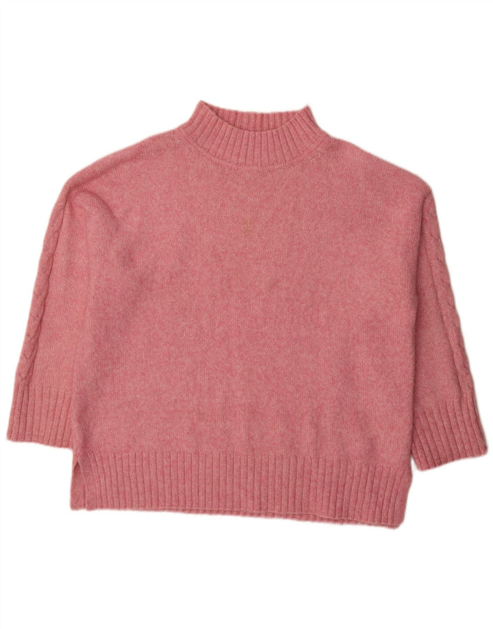 Maglione maglione a collo alto da donna Marks & Spencer UK 16 grande rosa