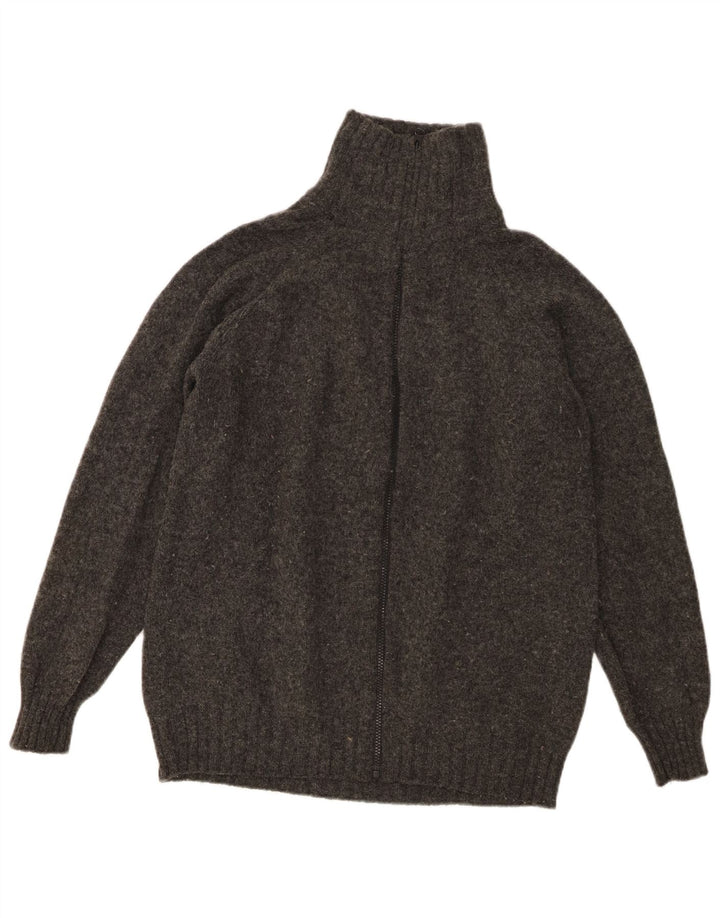 Maglione cardigan da uomo Zara grande in lana grigia