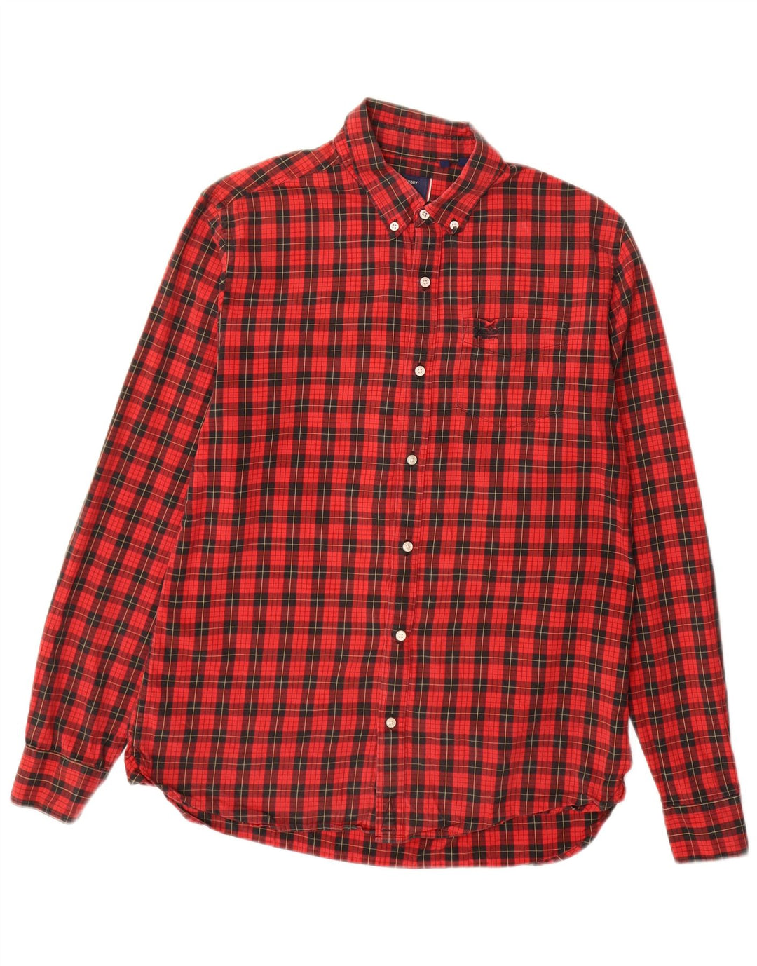 Camicia da uomo in flanella Superdry, cotone a quadri rossi grandi