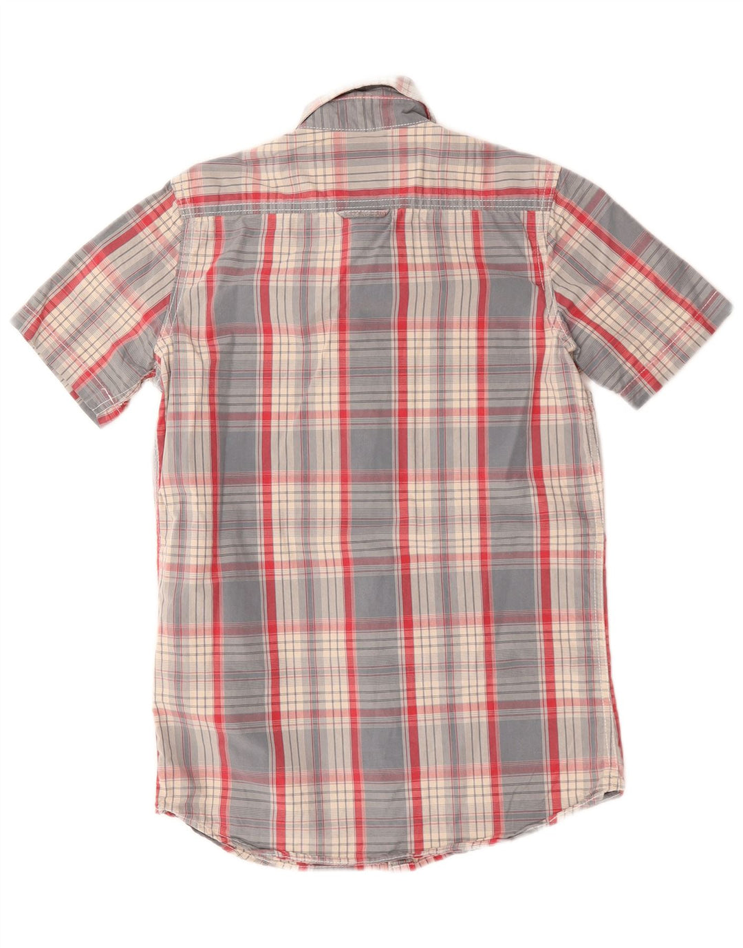 Camicia a maniche corte da uomo Superdry in cotone a quadri blu piccolo