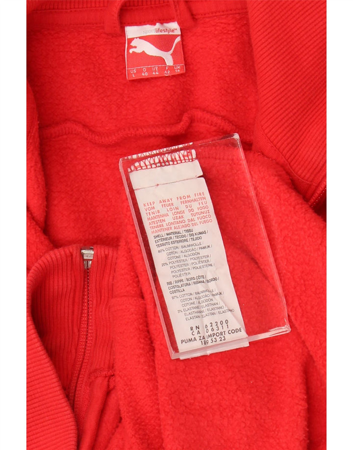 Giacca da tuta da donna Puma UK 14 Medio Rosso Cotone