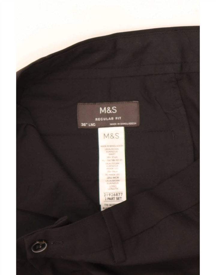 Pantaloni chino vestibilità regolare da uomo Marks & Spencer W36 L33 poliestere nero