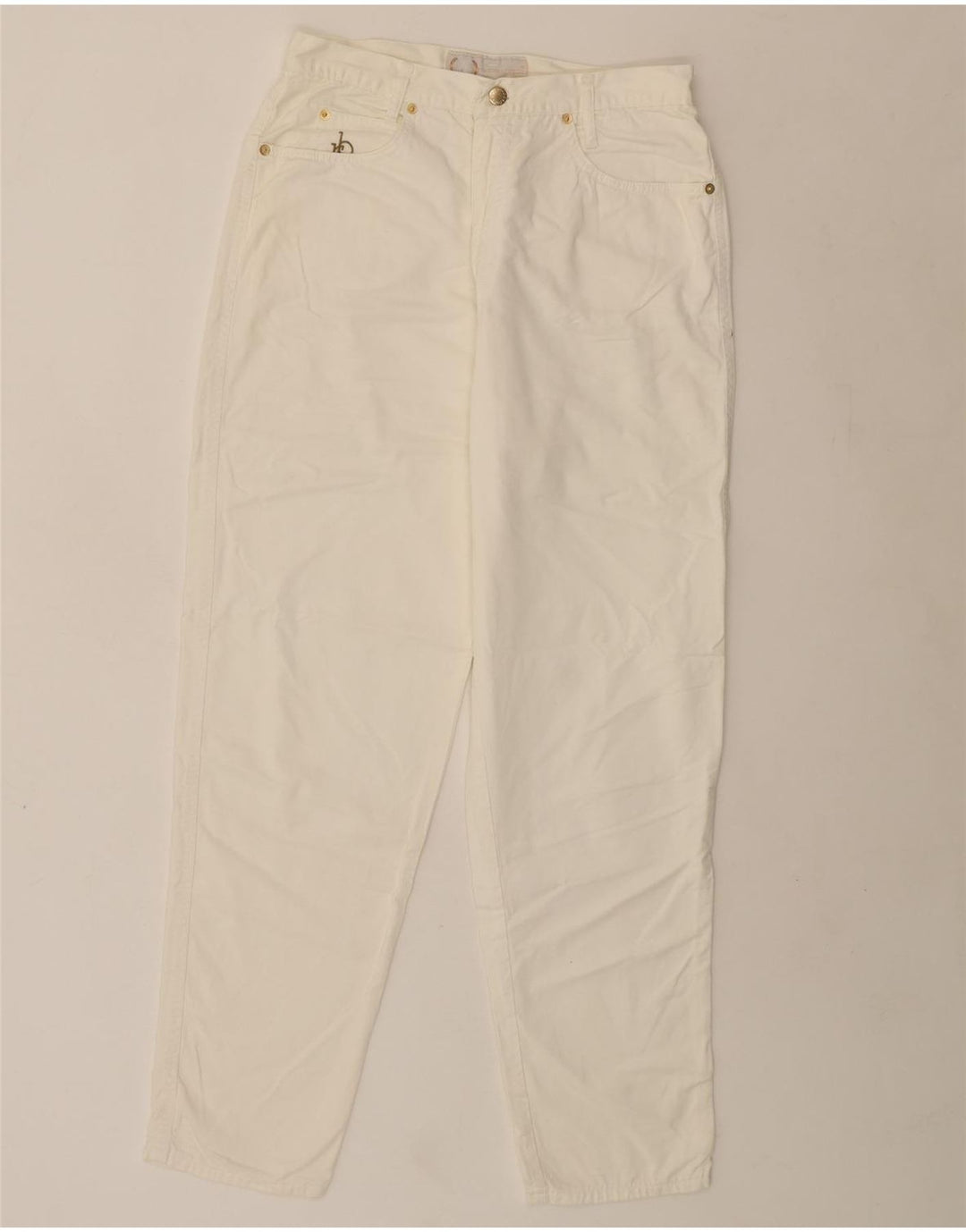 ROCCOBAROCCO Womens Tapered Jeans W30 L30 Off White Cotton Vintage Roccobarocco and Second-Hand Roccobarocco from Messina Hembry 