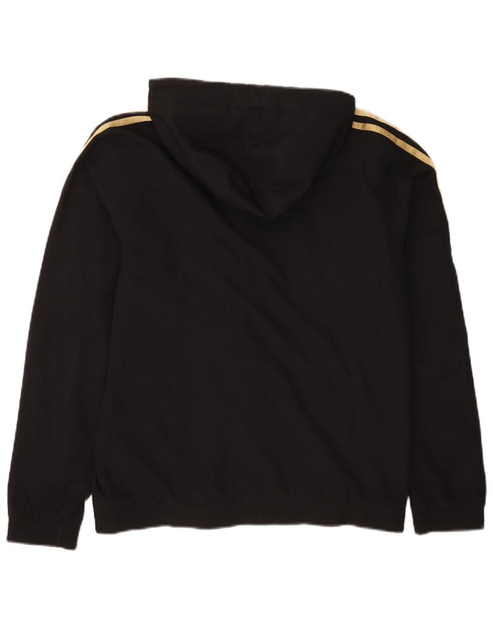 Maglione con cappuccio e zip da uomo ADIDAS XS poliestere a righe nere