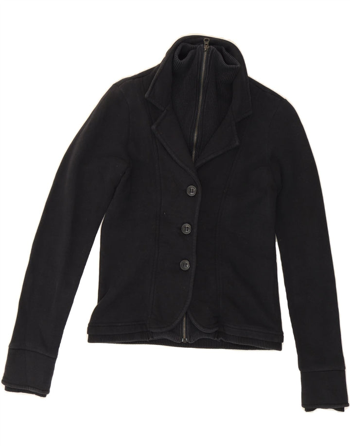 WOOLRICH Womens Tracksuit Top Jacket UK 10 Small Black Cotton Vintage Woolrich and Second-Hand Woolrich from Messina Hembry 